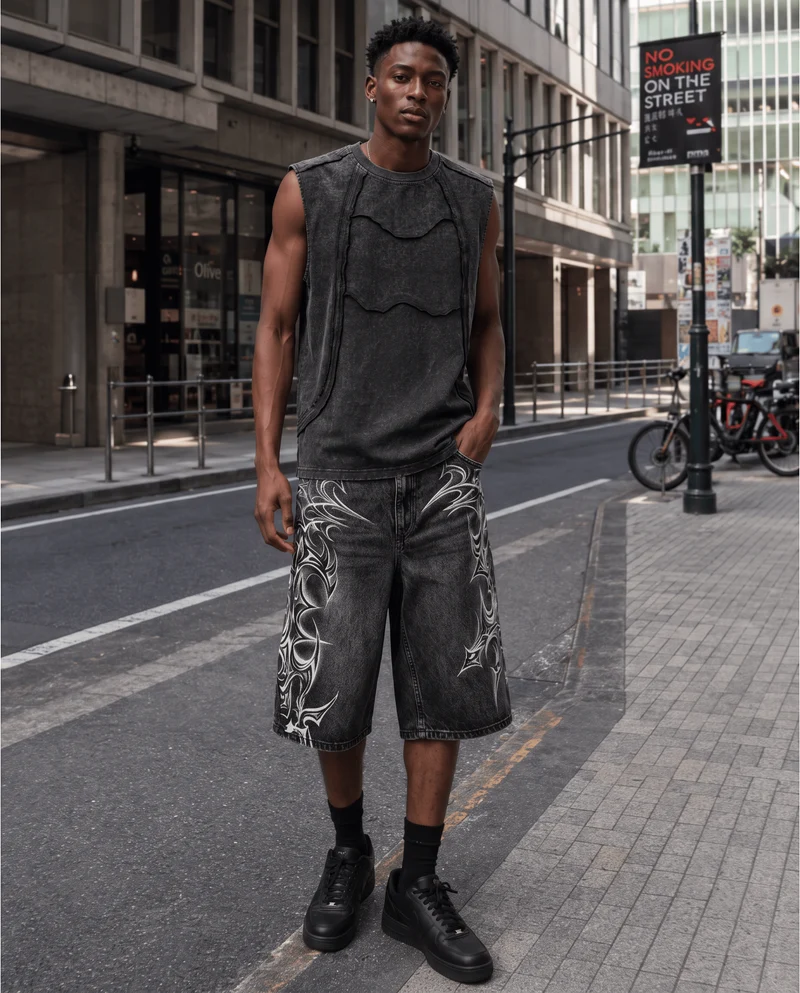 KIIKIO Retro Frayed Sleeveless Vest