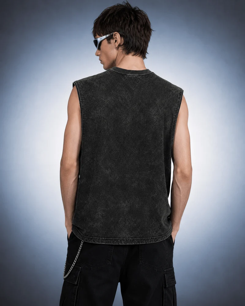 KIIKIO Retro Frayed Sleeveless Vest