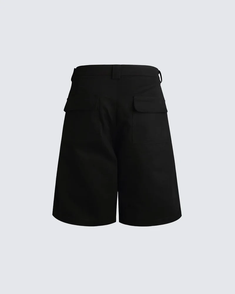 Gothic Rivet Zipper Layered New Wide Shorts