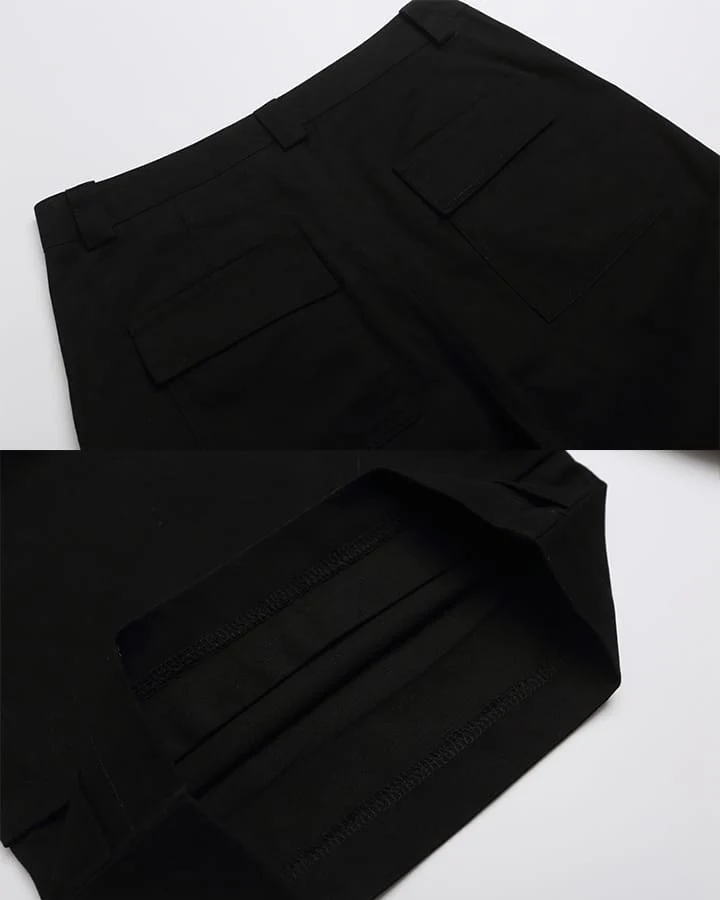 Gothic Rivet Zipper Layered New Wide Shorts