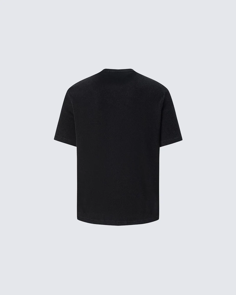 Waffle New Texture Vintage Washed Short T-Shirt