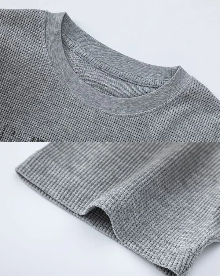 Waffle New Texture Vintage Washed Short T-Shirt