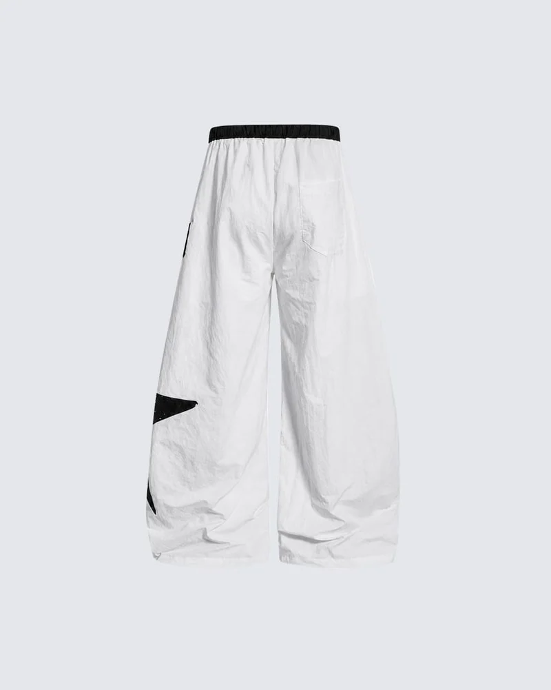 KIIKIO Sport Graphic Wide-Leg Track Pants