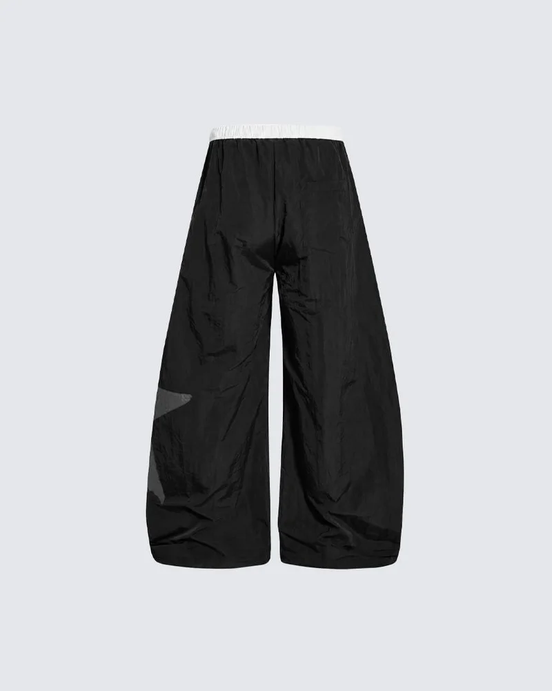 KIIKIO Sport Graphic Wide-Leg Track Pants