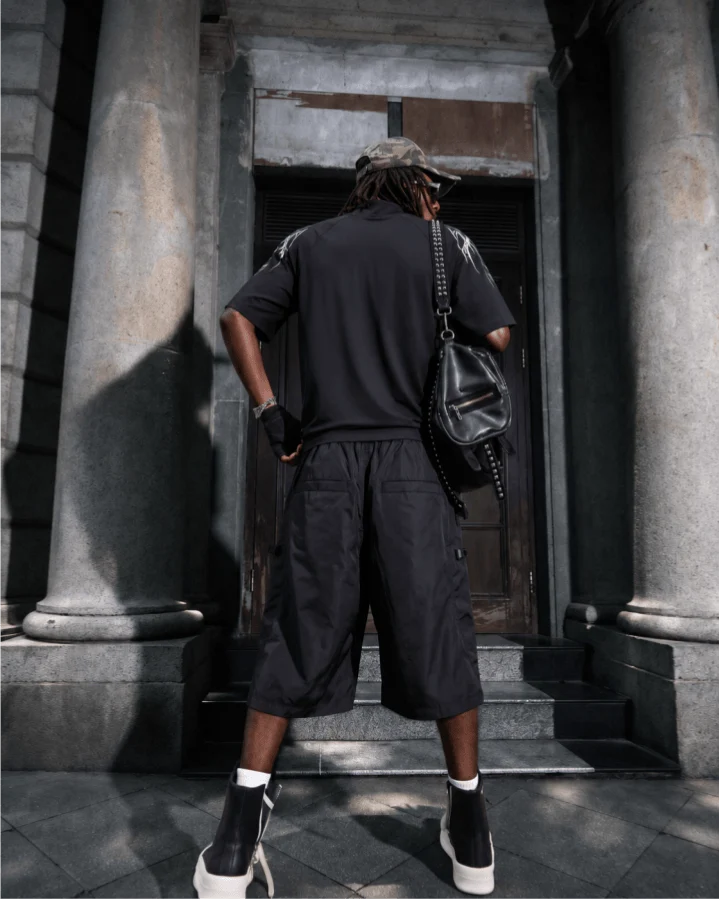 KIIKIO Utility Zipper Functional Cargo Shorts