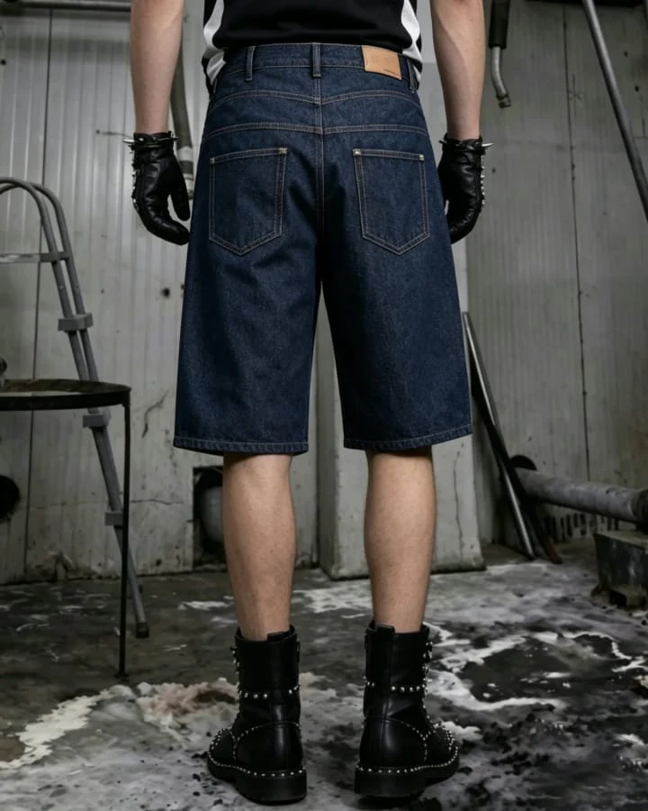 Layered Pocket Denim Shorts