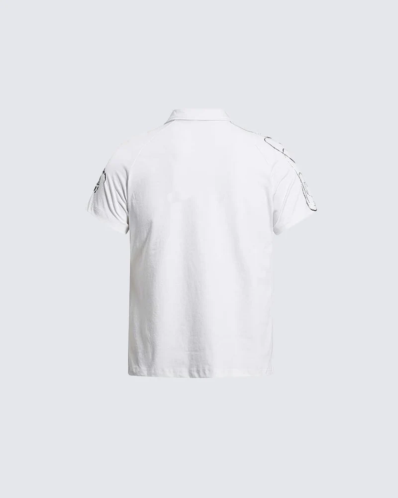 American Retro Art Print Polo Shirt