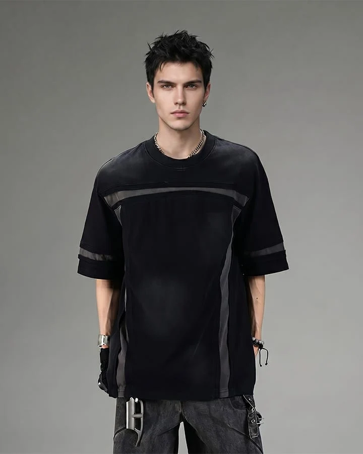 American Utility Contrast Panel Boxy New Tee