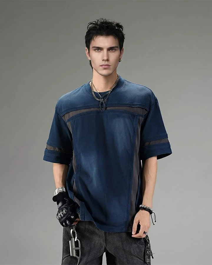 American Utility Contrast Panel Boxy New Tee