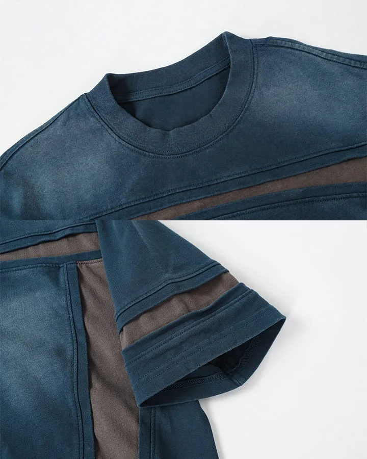 American Utility Contrast Panel Boxy New Tee