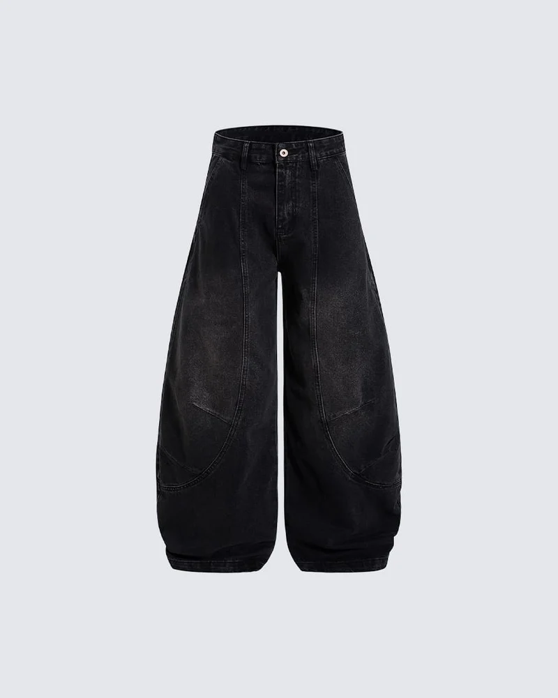 Washed Deconstructed Paneled Scythe Denim Pants