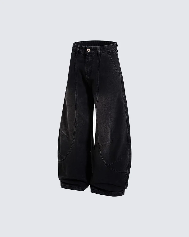 Washed Deconstructed Paneled Scythe Denim Pants