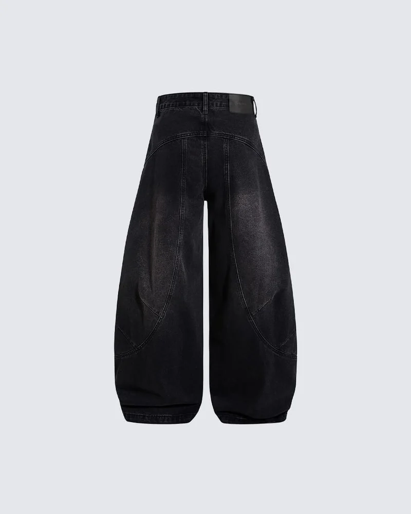 Washed Deconstructed Paneled Scythe Denim Pants