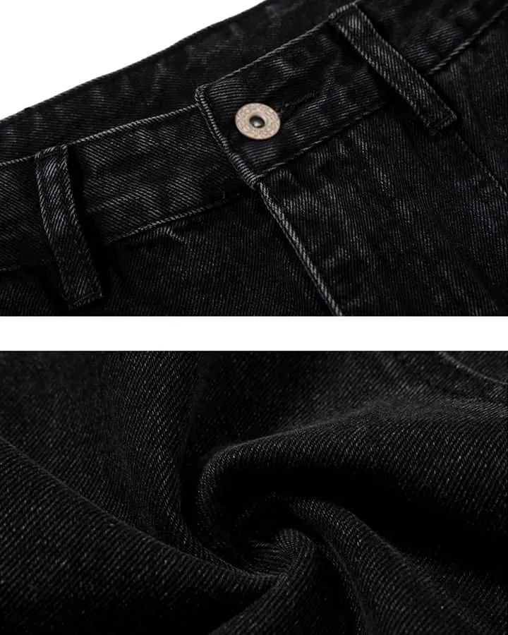 Washed Deconstructed Paneled Scythe Denim Pants