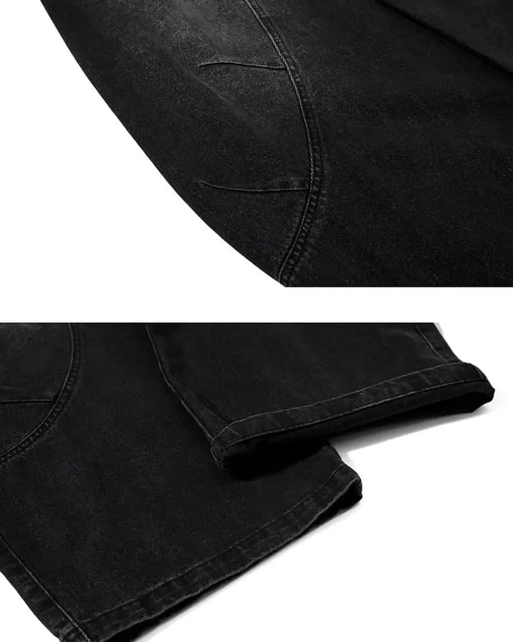 Washed Deconstructed Paneled Scythe Denim Pants