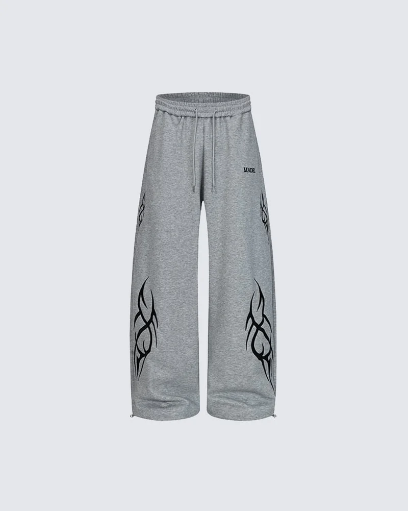 Vintage Tribal Print Relaxed Sweatpants
