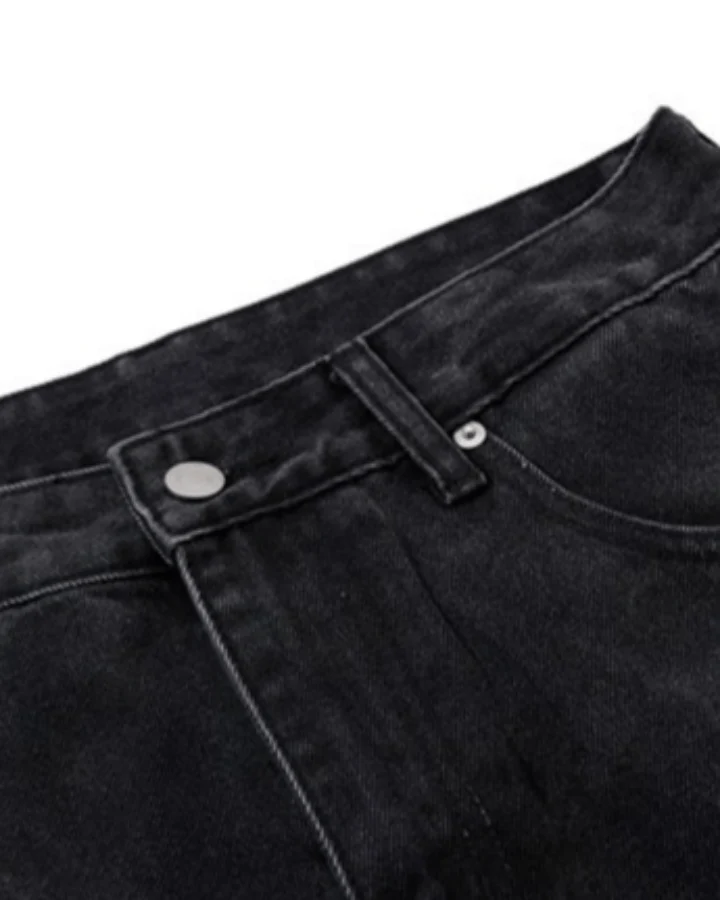 Street-Style Hand-Painted Graffiti Color-Blocked Jeans