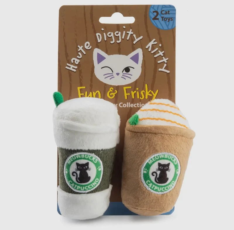 Meowbucks (2 Kaffeetassen) Bio-Katzenminzenspielzeug