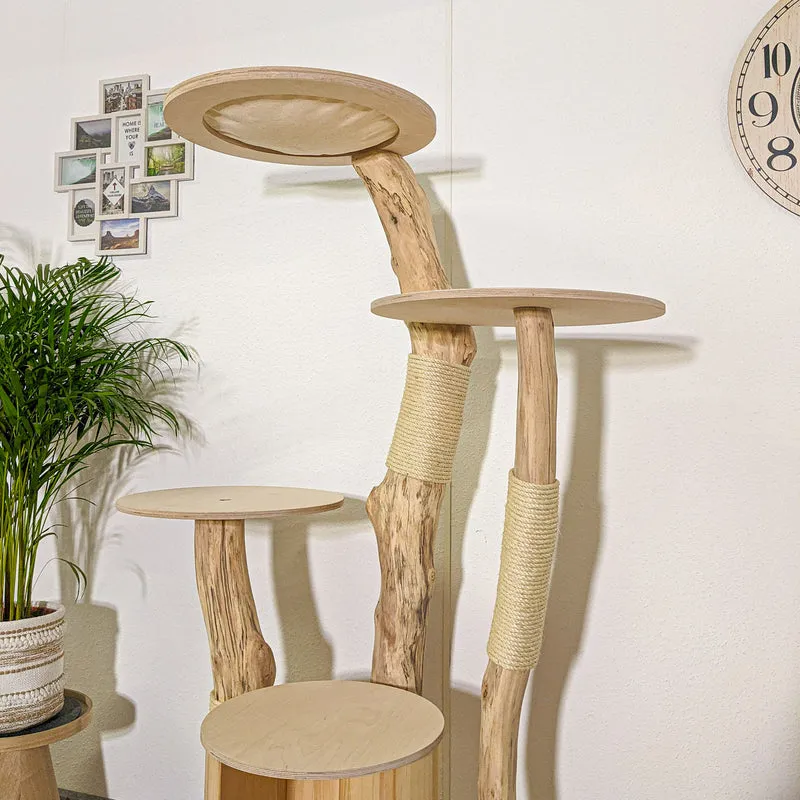 Naturkratzbaum 4197 Kratzbaum Natur Holz Design 178 cm hoch Katzenbaum