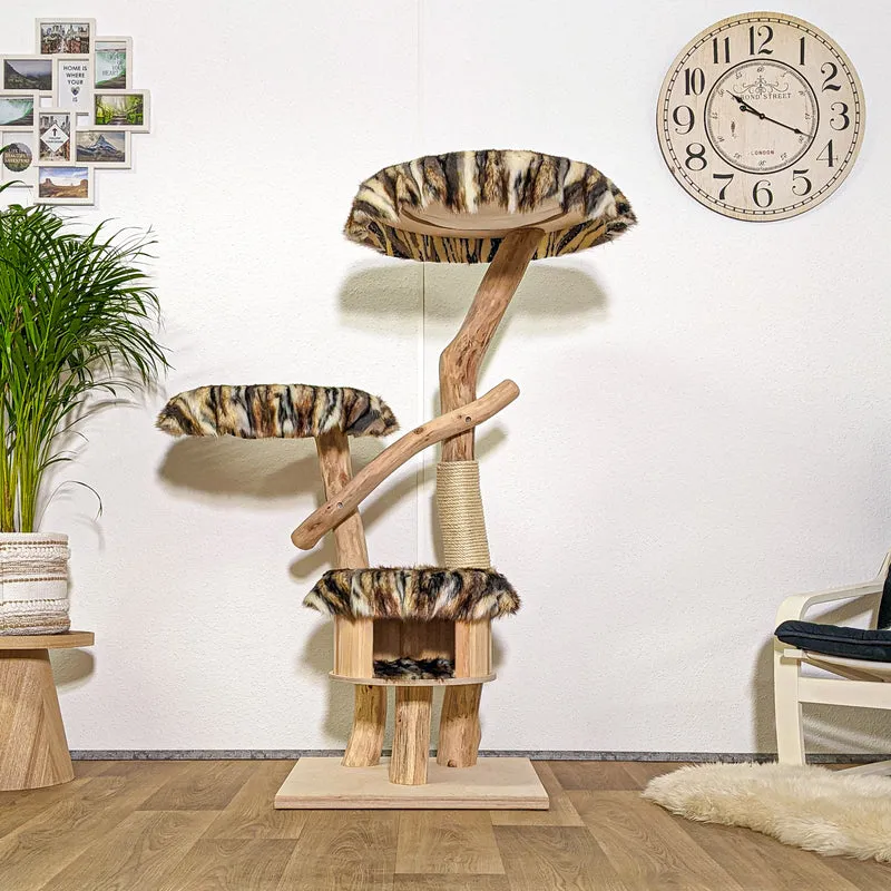 Naturkratzbaum 4194 Kratzbaum Natur Holz Design 144 cm hoch Katzenbaum