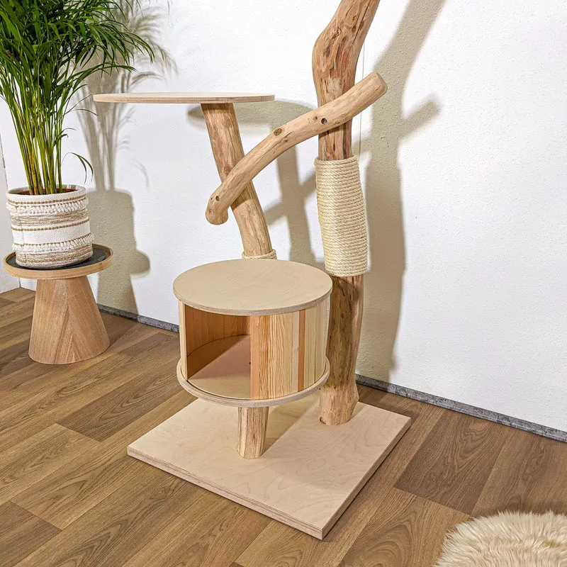 Naturkratzbaum 4194 Kratzbaum Natur Holz Design 144 cm hoch Katzenbaum