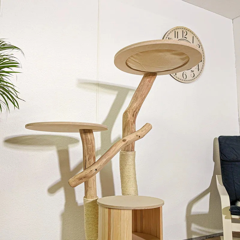 Naturkratzbaum 4194 Kratzbaum Natur Holz Design 144 cm hoch Katzenbaum