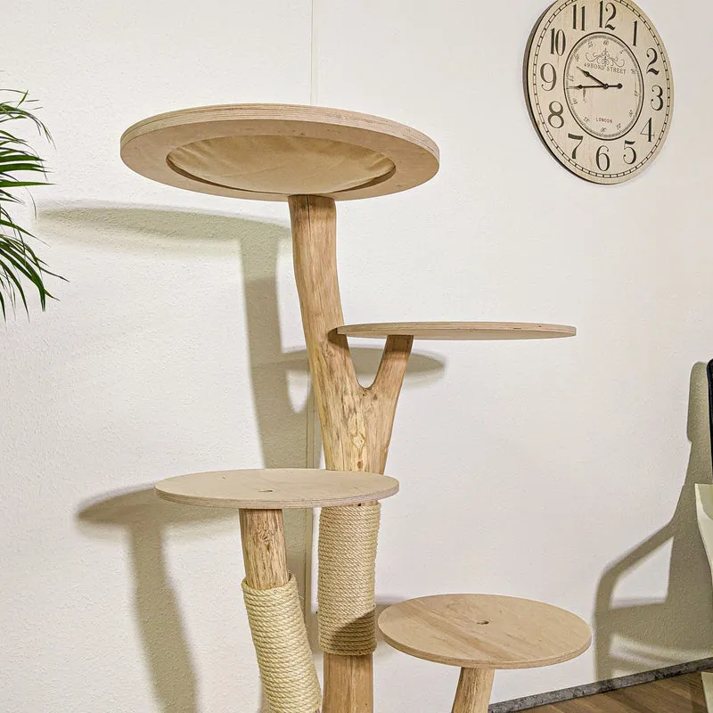 Naturkratzbaum 4192 Kratzbaum Natur Holz Design 135 cm hoch Katzenbaum