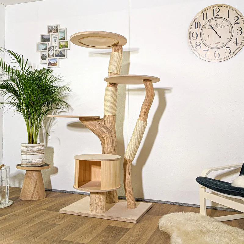 Naturkratzbaum 4196 Kratzbaum Natur Holz Design 175 cm hoch Katzenbaum
