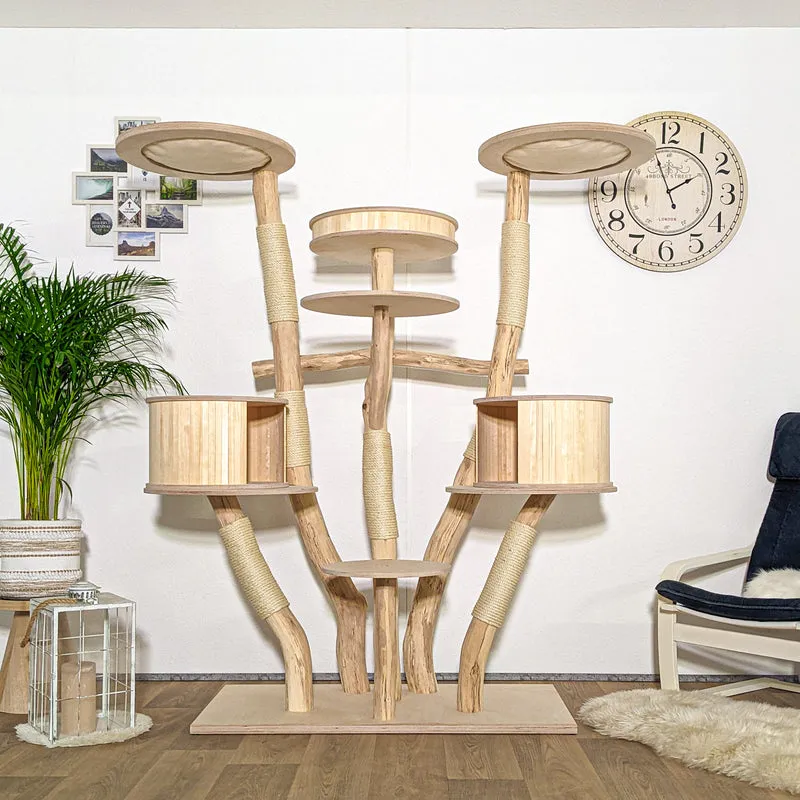 Naturkratzbaum 4215 Kratzbaum Natur Holz Design 185 cm hoch Katzenbaum