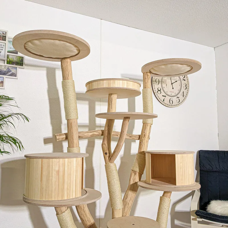 Naturkratzbaum 4215 Kratzbaum Natur Holz Design 185 cm hoch Katzenbaum
