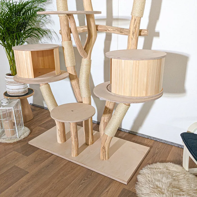 Naturkratzbaum 4215 Kratzbaum Natur Holz Design 185 cm hoch Katzenbaum