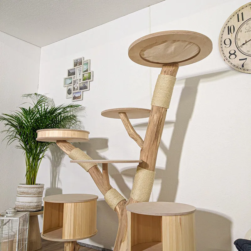 Naturkratzbaum 4187 Kratzbaum Natur Holz Design 163 cm hoch Katzenbaum