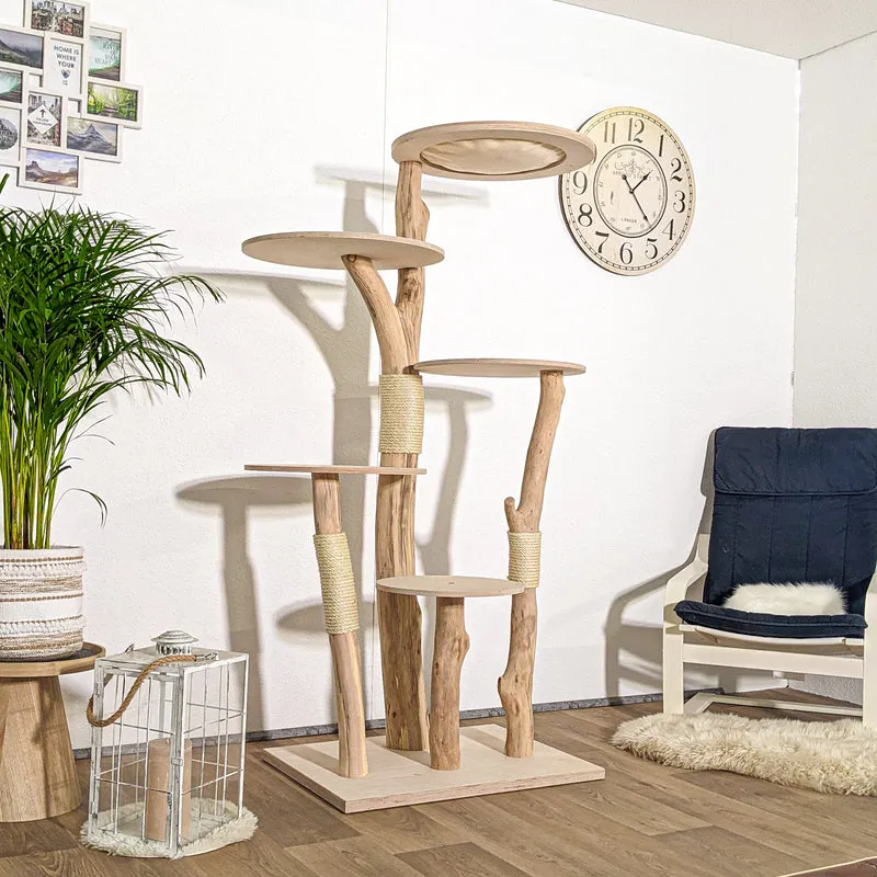 Naturkratzbaum 4186 Kratzbaum Natur Holz Design 176 cm hoch Katzenbaum