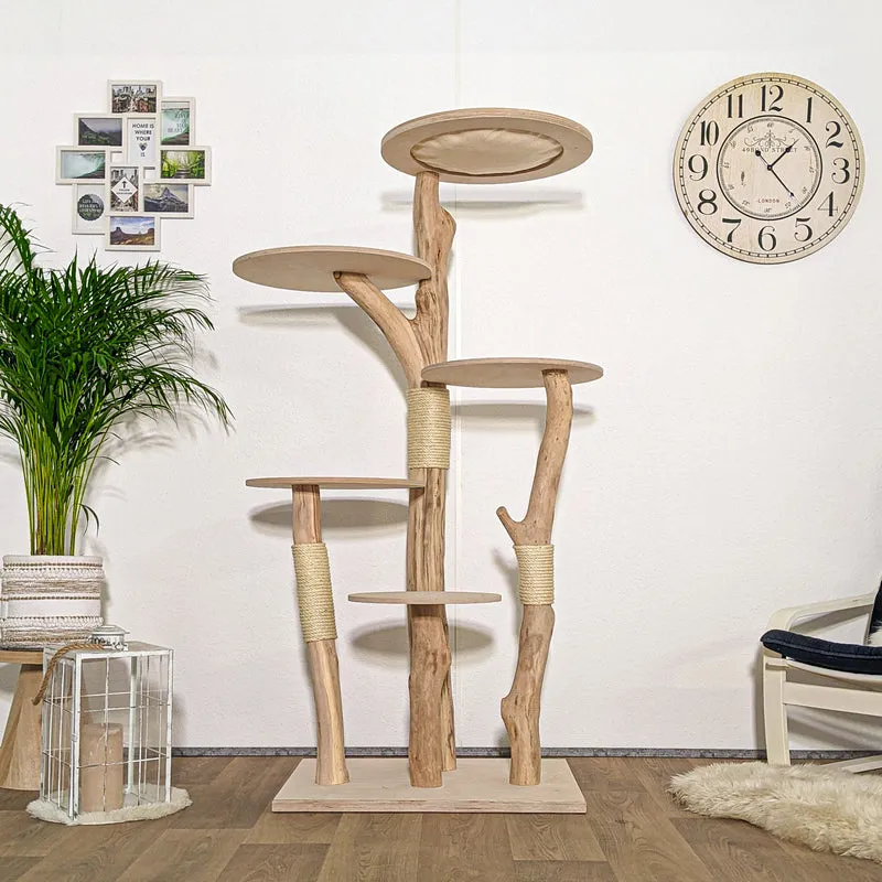 Naturkratzbaum 4186 Kratzbaum Natur Holz Design 176 cm hoch Katzenbaum