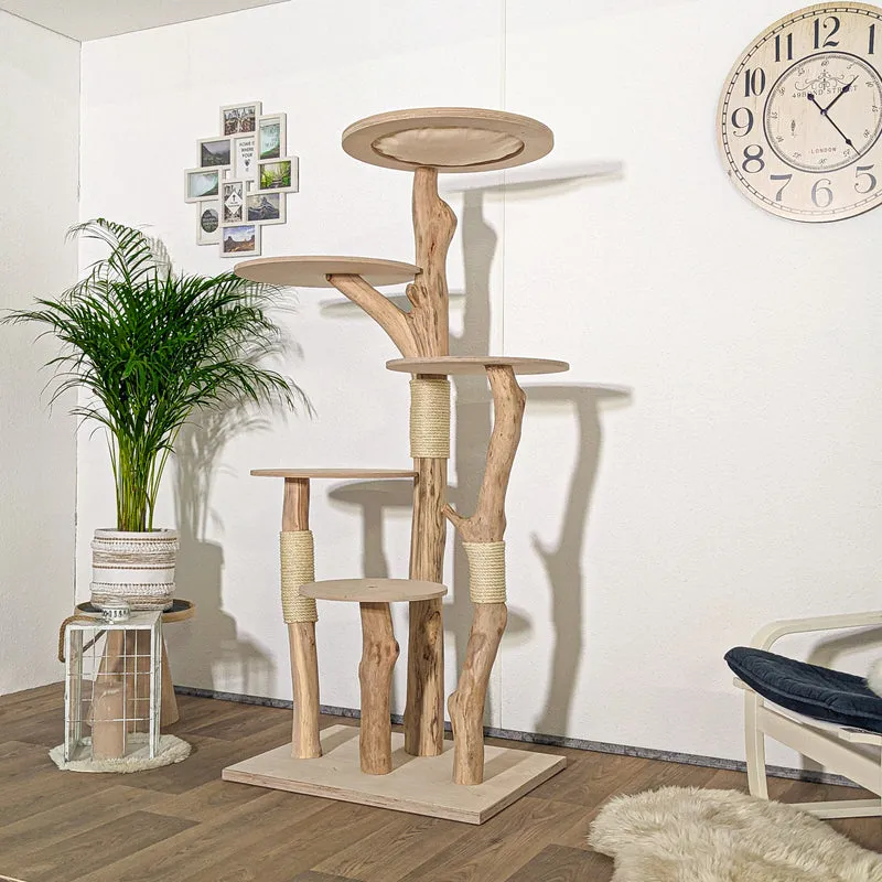 Naturkratzbaum 4186 Kratzbaum Natur Holz Design 176 cm hoch Katzenbaum