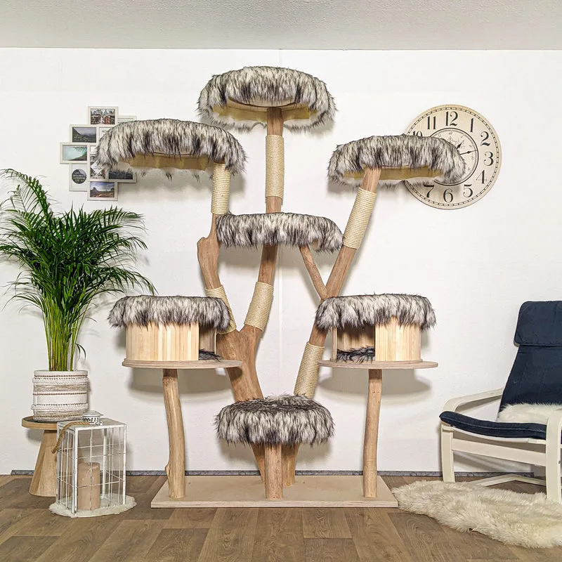 Naturkratzbaum 4185 Kratzbaum Natur Holz Design 211 cm hoch Katzenbaum