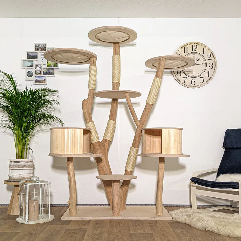 Naturkratzbaum 4185 Kratzbaum Natur Holz Design 211 cm hoch Katzenbaum