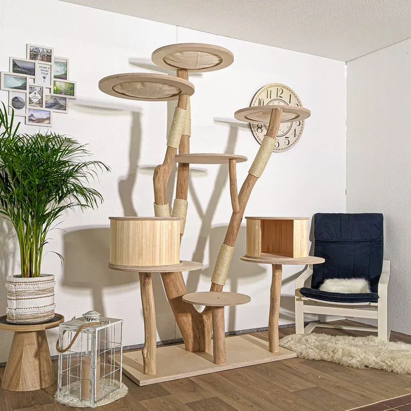 Naturkratzbaum 4185 Kratzbaum Natur Holz Design 211 cm hoch Katzenbaum