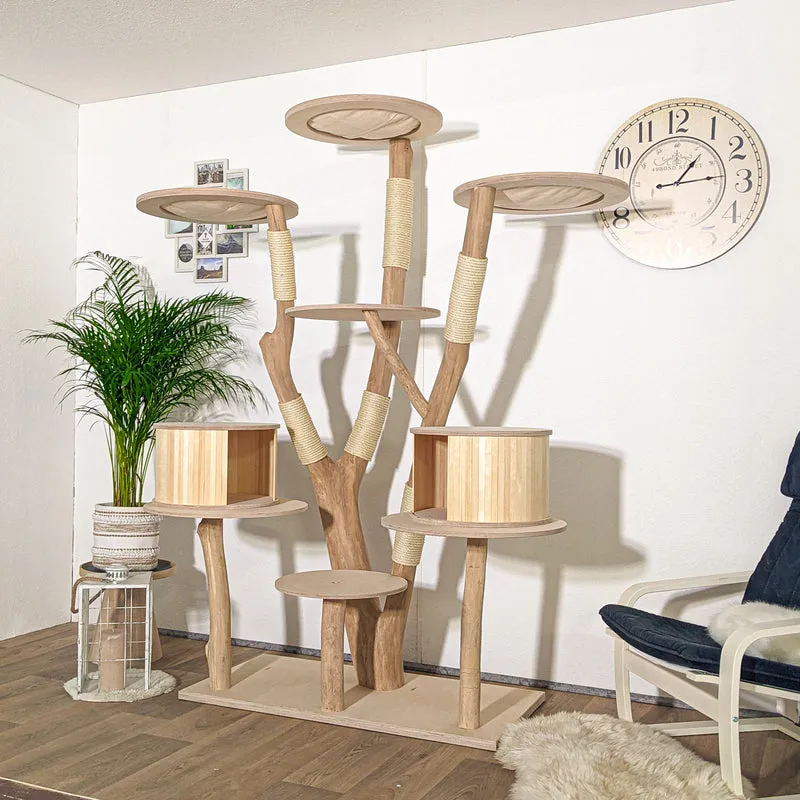Naturkratzbaum 4185 Kratzbaum Natur Holz Design 211 cm hoch Katzenbaum