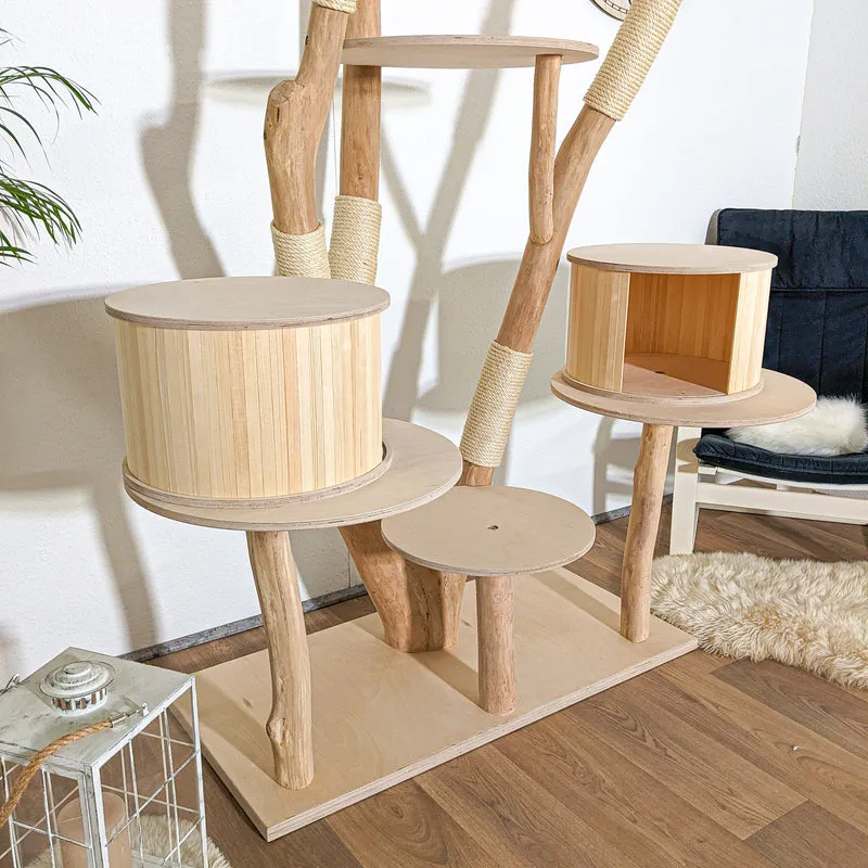 Naturkratzbaum 4185 Kratzbaum Natur Holz Design 211 cm hoch Katzenbaum