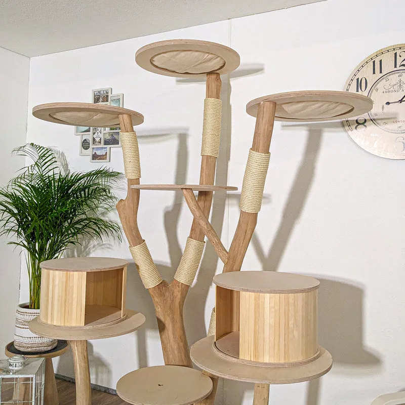 Naturkratzbaum 4185 Kratzbaum Natur Holz Design 211 cm hoch Katzenbaum