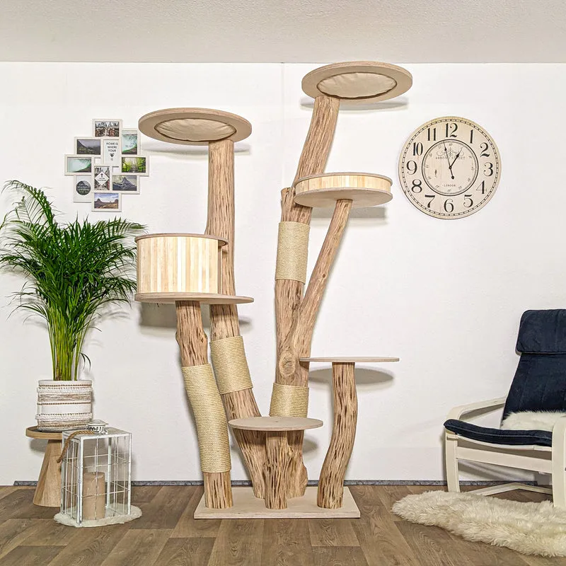 Naturkratzbaum 4184 Kratzbaum Natur Holz Design 220 cm hoch Katzenbaum