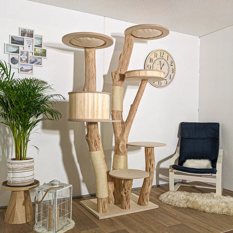 Naturkratzbaum 4184 Kratzbaum Natur Holz Design 220 cm hoch Katzenbaum