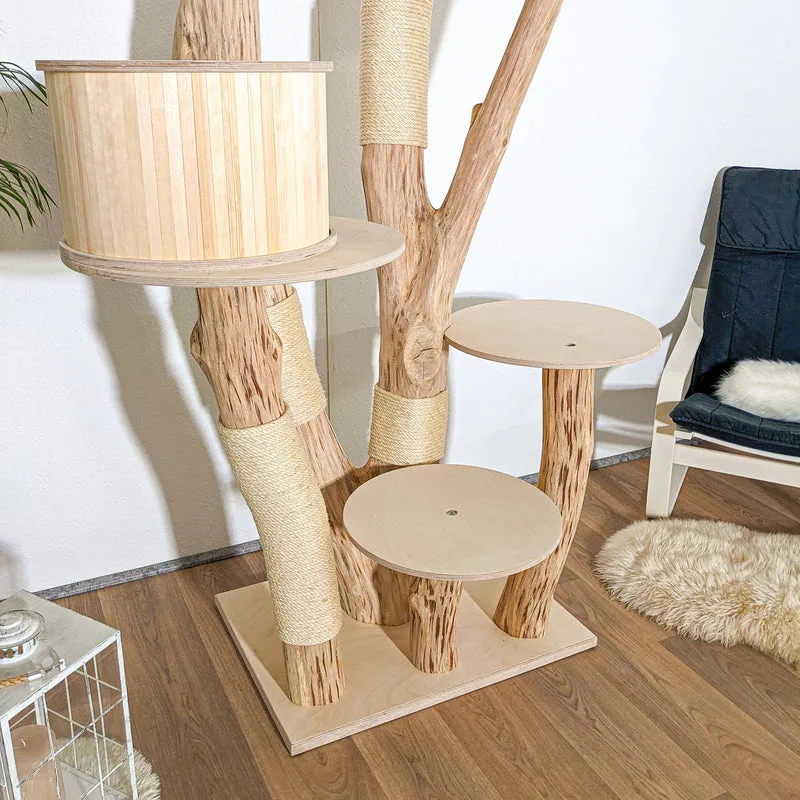 Naturkratzbaum 4184 Kratzbaum Natur Holz Design 220 cm hoch Katzenbaum