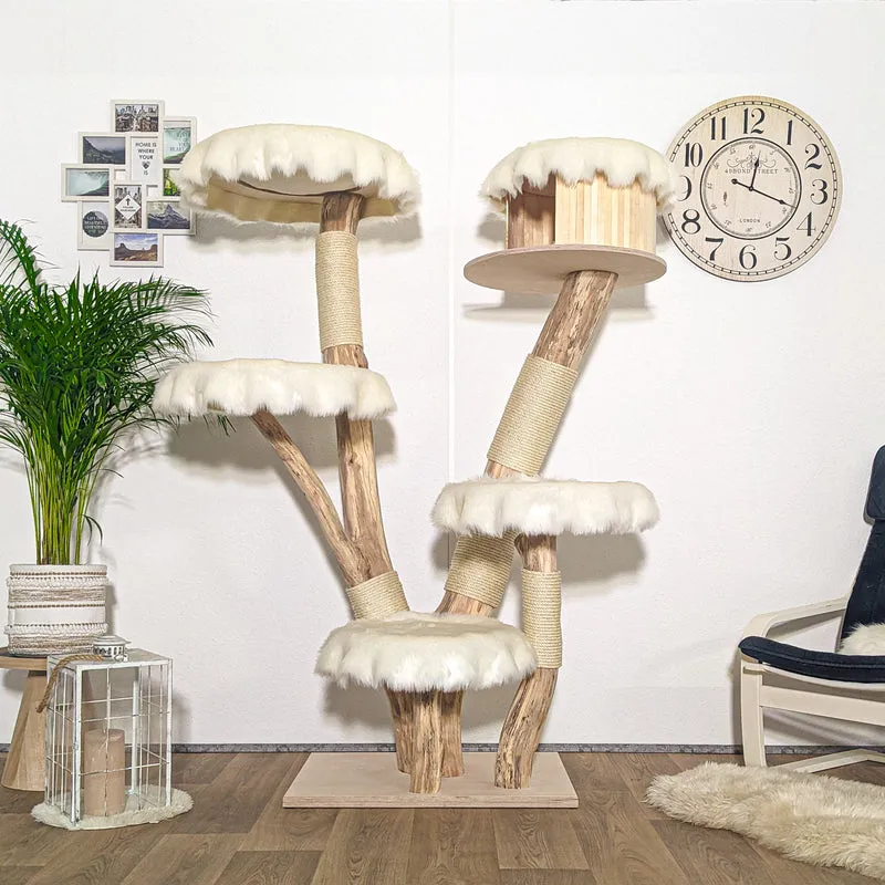 Naturkratzbaum 4183 Kratzbaum Natur Holz Design 180 cm hoch Katzenbaum
