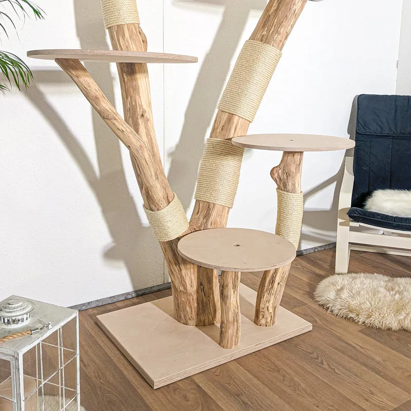 Naturkratzbaum 4183 Kratzbaum Natur Holz Design 180 cm hoch Katzenbaum