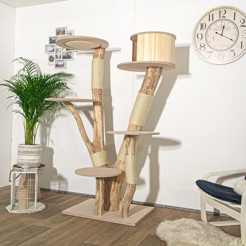 Naturkratzbaum 4183 Kratzbaum Natur Holz Design 180 cm hoch Katzenbaum
