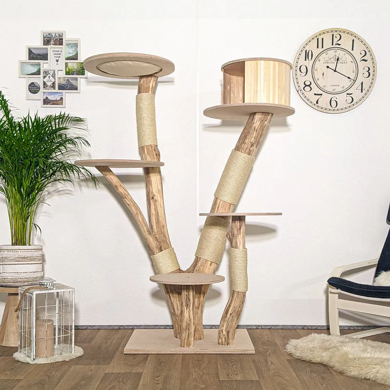 Naturkratzbaum 4183 Kratzbaum Natur Holz Design 180 cm hoch Katzenbaum