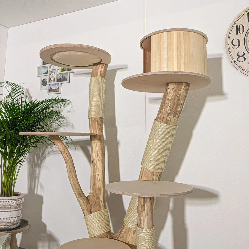 Naturkratzbaum 4183 Kratzbaum Natur Holz Design 180 cm hoch Katzenbaum