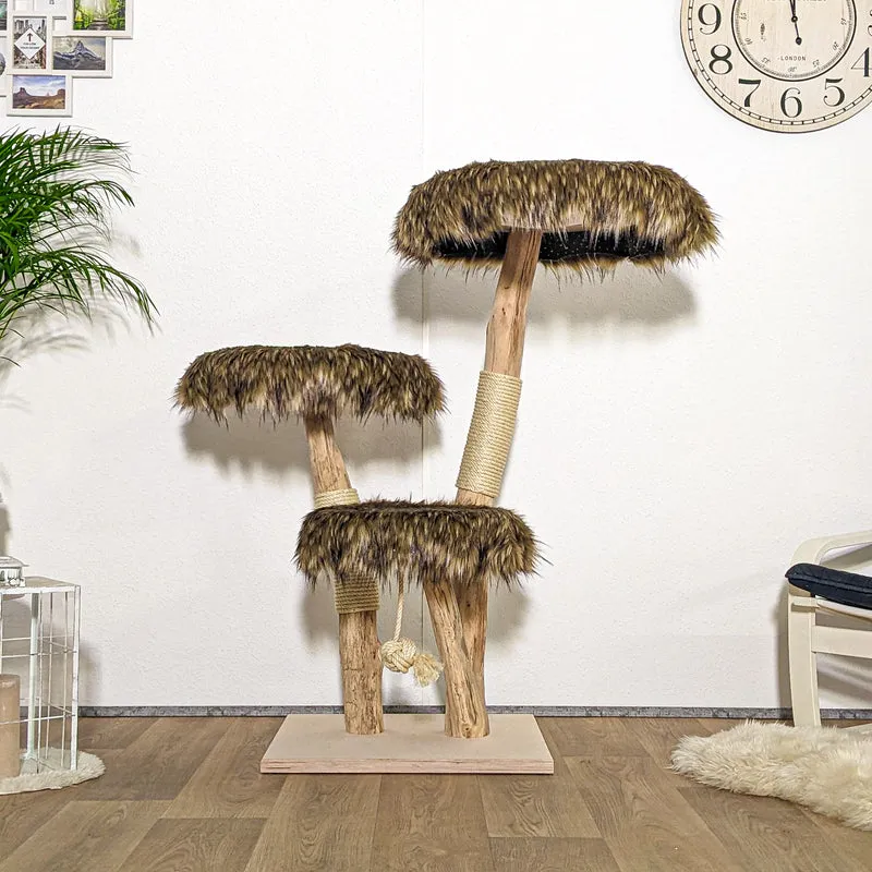 Naturkratzbaum 4182 Kratzbaum Natur Holz Design 125 cm hoch Katzenbaum